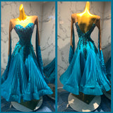 Pleated Beauty in Luscious Turquoise International Standard Dress