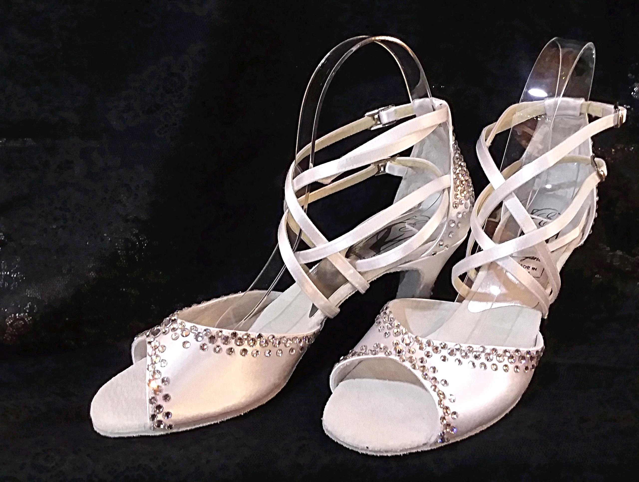 Style #9 Custom Rhinestone Ballroom Dance Shoes- Size 8