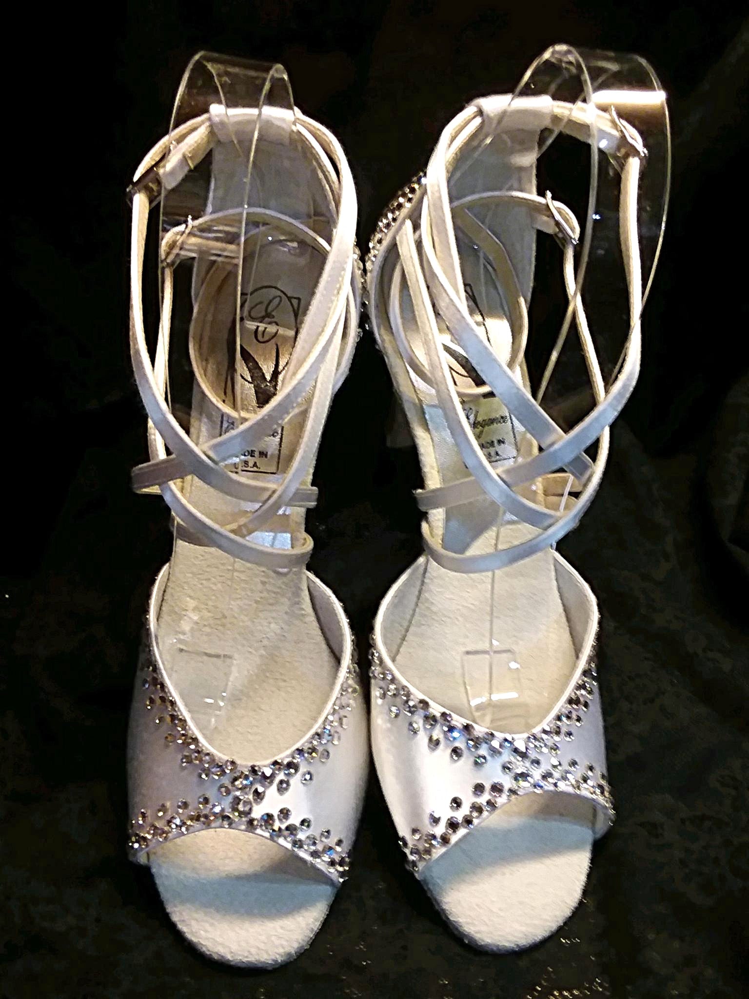 Style #9 Custom Rhinestone Ballroom Dance Shoes- Size 8