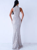 Sleeveless High Neck Mermaid Style Evening Gown