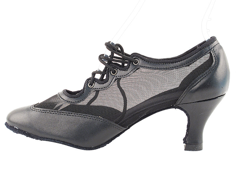 Classic Series Black Leather & Mesh Ballroom Practice Dance Shoe