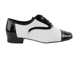 Classic Series Mens Black Patent & White Leather