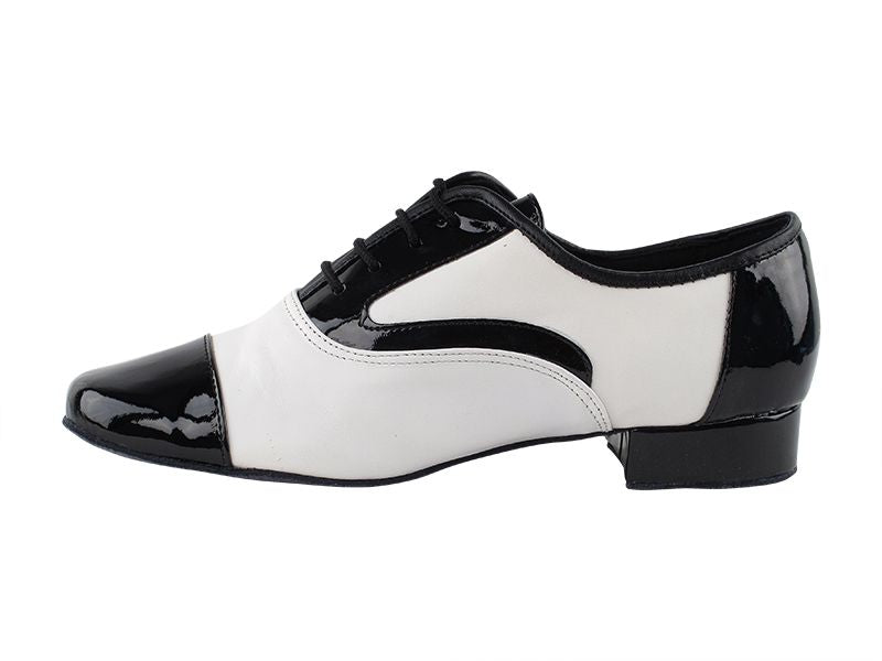 Classic Series Mens Black Patent & White Leather