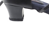 Competitive Dancer Series- Black Leather Low Heeled Sandal
