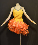 Flirty Fringe Yellow and Orange Rhythm & Latin Ballroom Dance Dress
