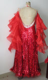 Spicy Red American Smooth or International Standard Ballroom Dance Dress