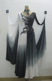 Ombre Black & White International Standard Ballroom Dance Dress