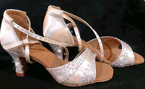 Style #19 Custom Rhinestone Dance Shoes- Size 8