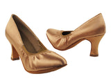 Signature Series Closed Toe Tan Satin Smooth/Standard Dance Shoe