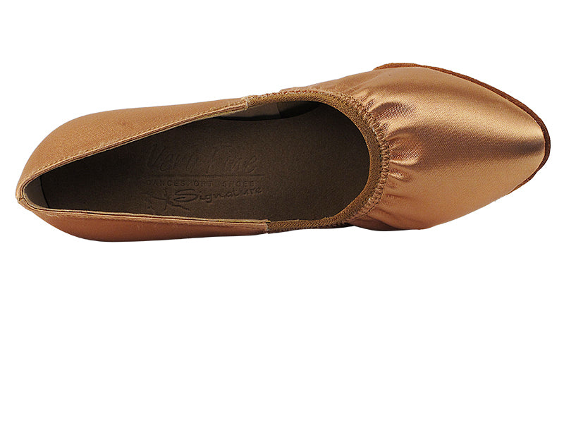 Signature Series Closed Toe Tan Satin Smooth/Standard Dance Shoe