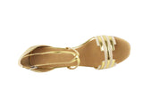 Sera Series Beige Nubuck w/Gold Trim Dance Sandals