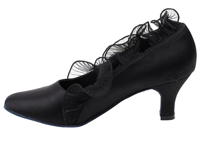 Sera Series Closed Toe Black Satin Smooth/Standard Dance Shoe