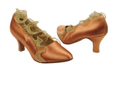 Sera Series Closed Toe Tan Satin Smooth/Standard Dance Shoe
