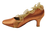 Sera Series Closed Toe Tan Satin Smooth/Standard Dance Shoe