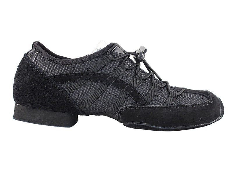 SWDZM Men&Women Ballroom Dance Shoes Lace-up Closed Toe Latin Modern  Performance Dance Practice Teaching Shoes,Model MF2805 7.5  Mf2805-black-3.5cm-split Suede Sole