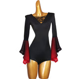 Dance Bodysuit with Bell Chiffon Sleeves