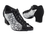 Classic Black Nubuck & Black & Silver Mesh Practice Dance Shoe