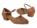 Classic Series Tan Satin  with Flesh Mesh Practice Shoe (two colors)
