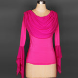 Latin Dance Top Long Sleeve With Swag Bodice