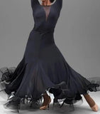 Long Sleeve Mesh V Showcase & Performance Dress