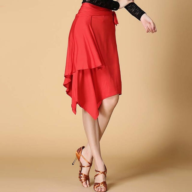 Mid Length Asymmetrical Wrap Dance Skirt