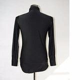Point Collar Long Sleeve Black Dance Shirt