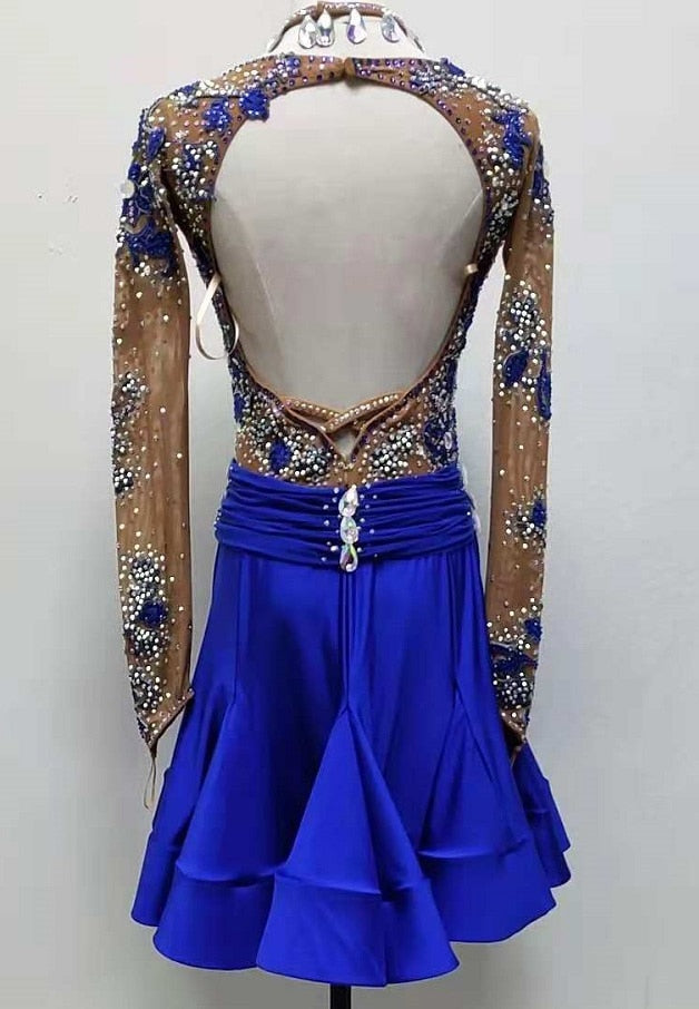 Take My Breath Away- Beautiful Blue Rhythm & Latin Ballroom Dance Dress