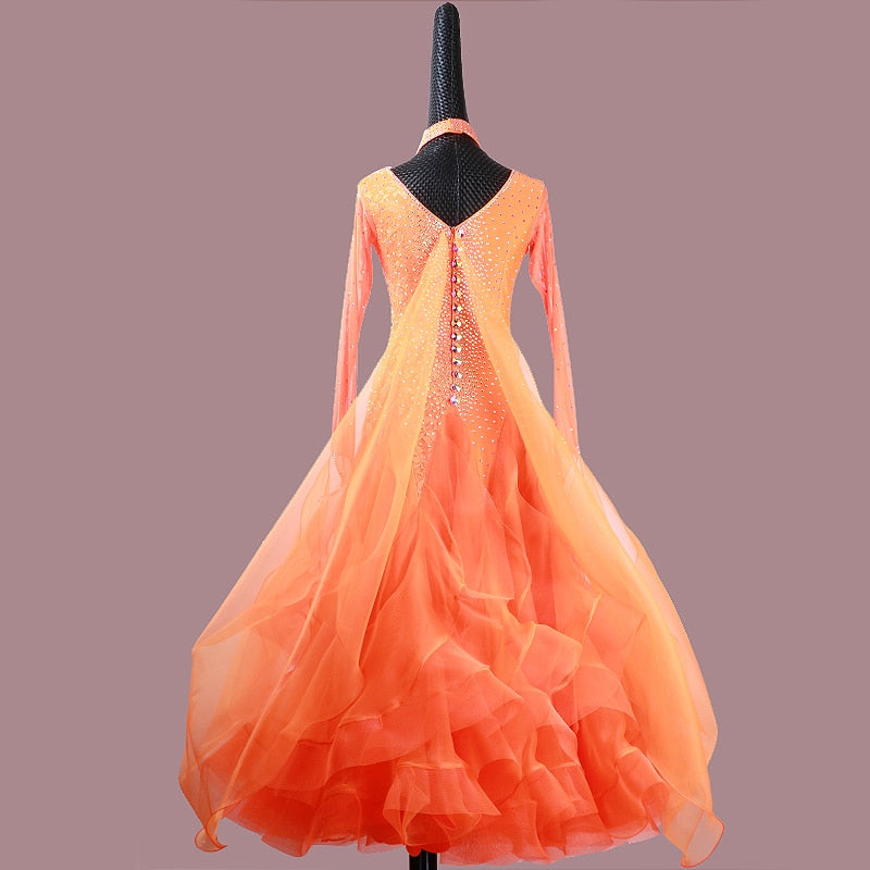 Rhinestones & Ruffles International Standard Ballroom Dance Dress